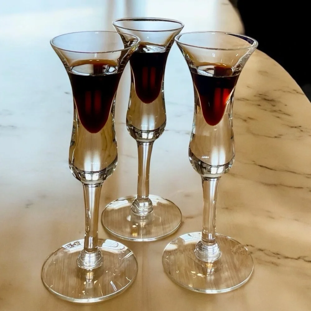 Holmegaard aperitif cordial glasses, set of three, vintage, no flaws, MCM